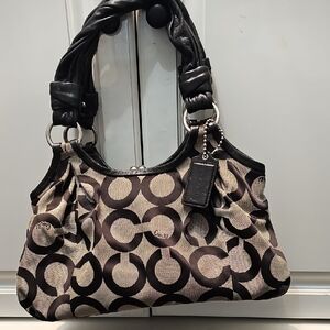 Coach Black and Brown Signature Tote Bag